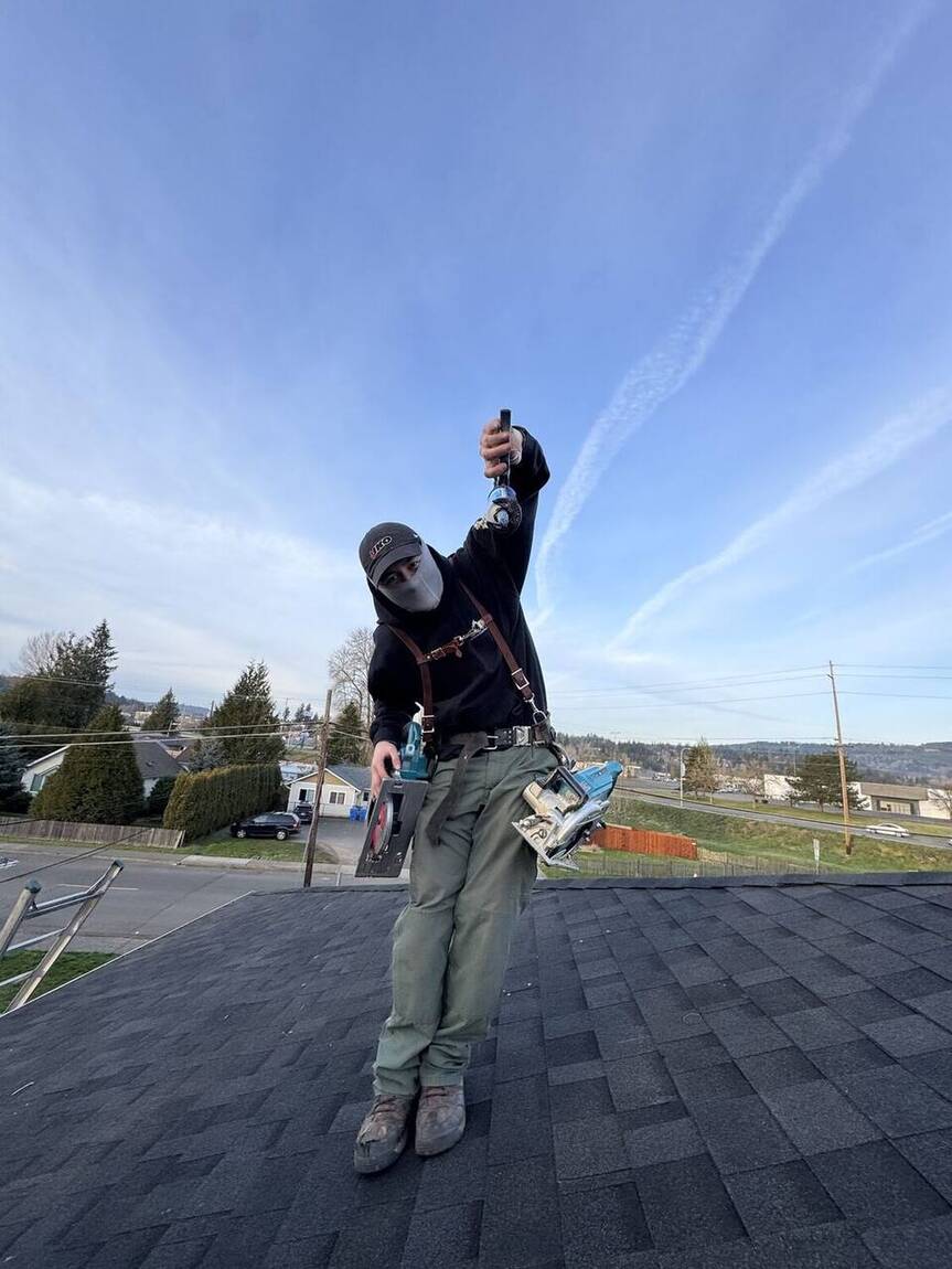 Mission roofer at work